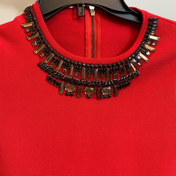 BCBG red dress with neckline - Picture 2 of 4